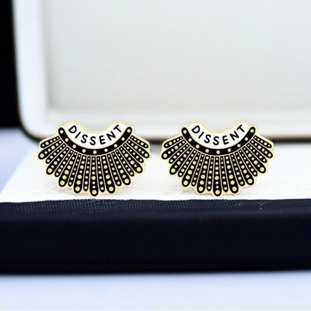 RBG Dissent Stud Earrings Feminist Jewelry NWT